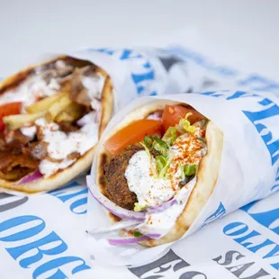 two pita sandwiches