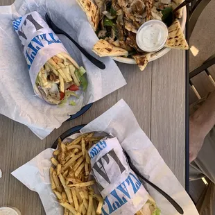 Chicken Gyro Pita, Gyro Salad