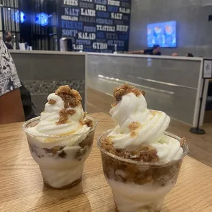 Greek frozen yogurt with baklava