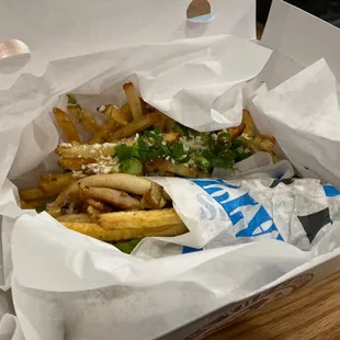 Nick the freak Greek fries with Chicken Gyro Pita Combo