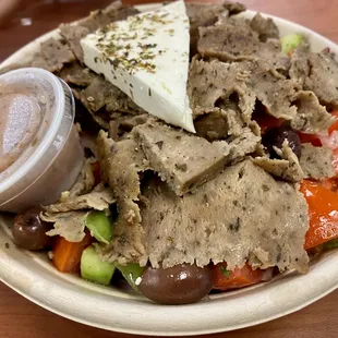 10.14.21 Greek Salad w/ beef and lamb gyro