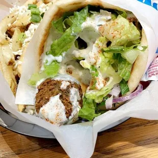 Veggie Pita Combo  Greek Fries