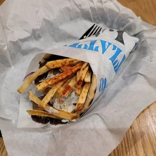 french fries in a wrapper