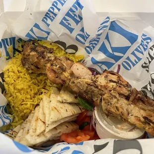 Chicken Souvlaki Plate