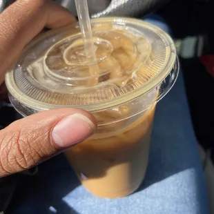 Brown sugar spiced flavored latte with almond milk