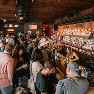 Shot of a busy bar.