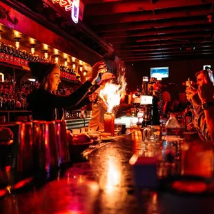 Flaming Moe during the Moe&apos;s pop up in October