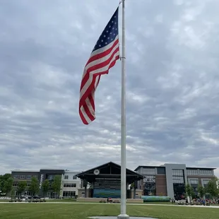 the american flag at half mast