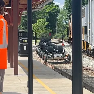 Train pedal cars...not sure what they are called ‍