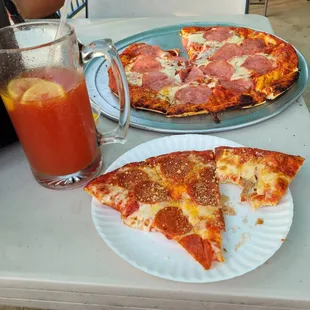 Pizza and beer