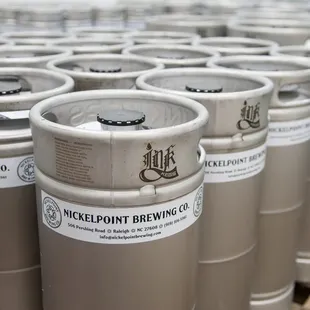 Kegs filled and ready to be shipped