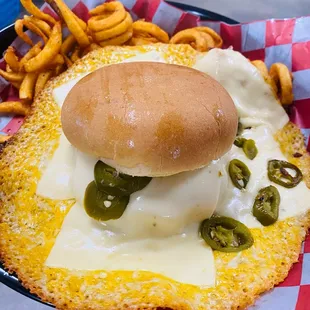 Want to add a little heat to your Larry's Cheddar Burger? 
Add some pepper jack and jalapenos! 
#YesPlease