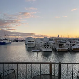 boats docked in the harbor