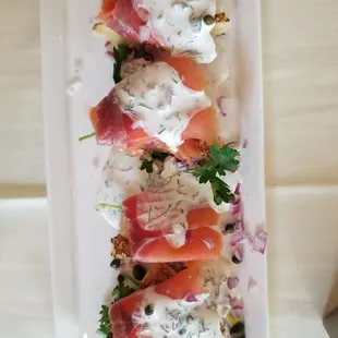 a plate of appetizers