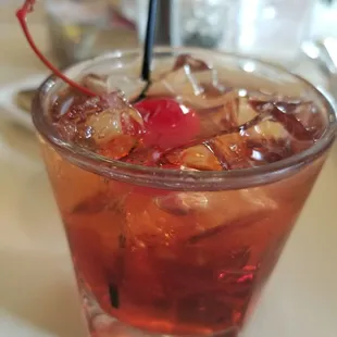 a drink in a glass