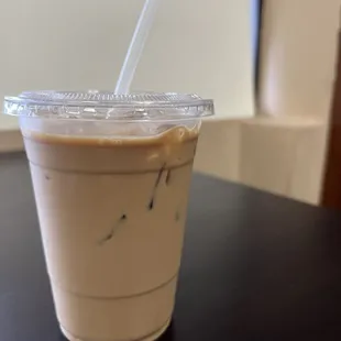 Iced coffee with half &amp; half that I added