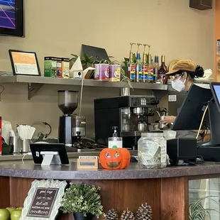 a man working behind the counter