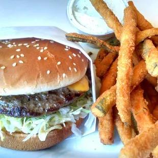 Fried Chicken Cheese Burger