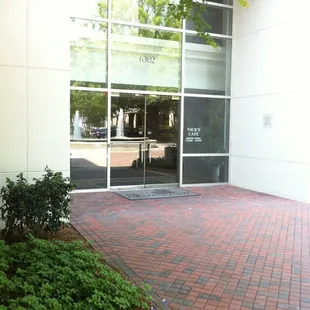 the entrance to the restaurant