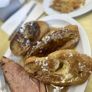 French toast and ham. Yummy!