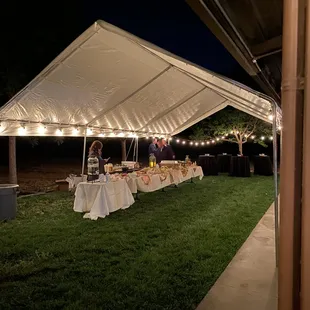 The food tent at our outdoor event.