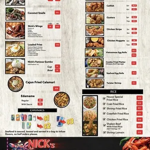 Menu as of Feb. 2021