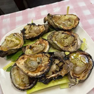 Grilled oysters