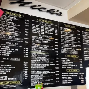 Menu inside