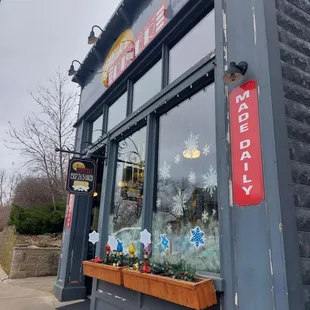 the front of the restaurant