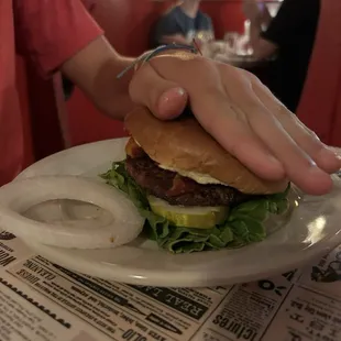 The burger was HUGE!!