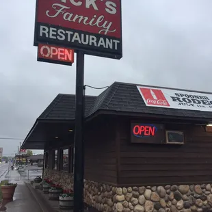 the front of the restaurant