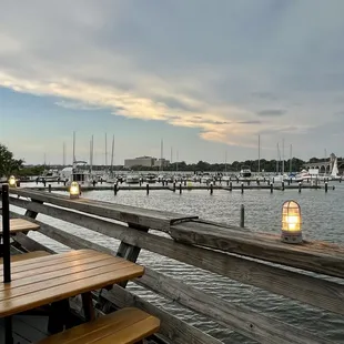 Outdoor seating on a beautiful summer night