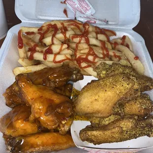 Lemon Pepper and Mango Habanero Wings