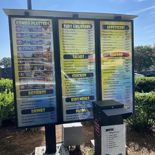 menus and prices