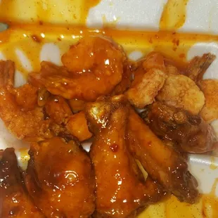 Wings &amp; shrimp