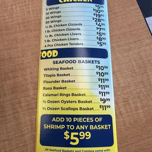 menu