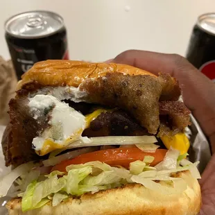 Gyro cheese burger