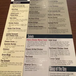 the menu