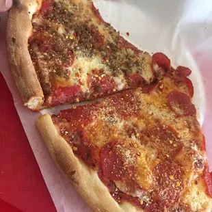 Pepperoni and pepperoni with beef!