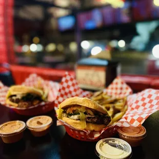 Banh Mi Burger and Bacon Cheeseburger - yum!