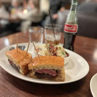 Ribeye melt with potato salad