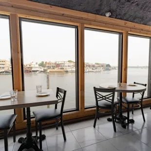 Indoor waterfront views at our floor to ceiling windows.