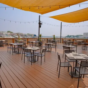 Outdoor dining available at our stunning patio on the water. Available for booking private parties as well.