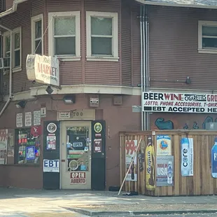 the front of the building