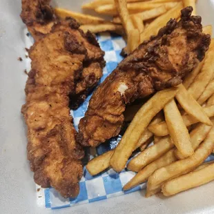 fried chicken and french fries