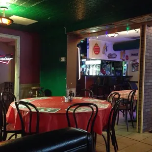 the dining area of the restaurant