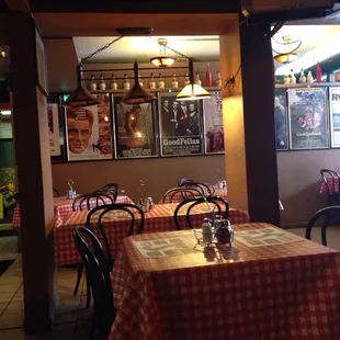 tables and chairs in a restaurant