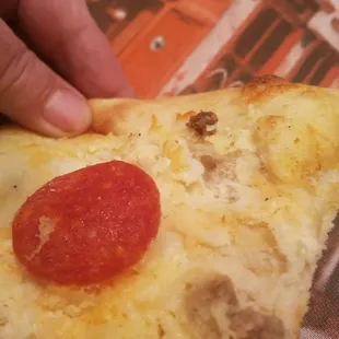 Ordered 2 pizzas for new friends. After bragging about Nick's I got 2 pies like this. No sauce at all! Not just a little, but none!