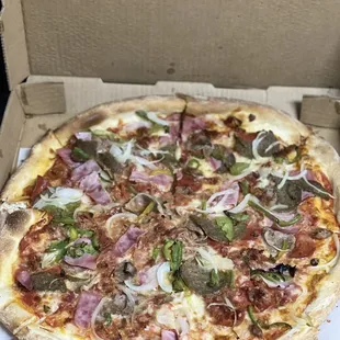 Roma- Meat Lovers we added peppers &amp; onions.