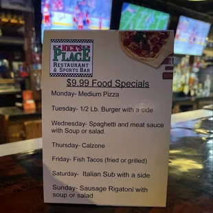 Weekly Food Specials